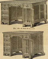 An illustration from Designs of writing desks, tables, bookcases, secretaries, etc., etc. (1873)