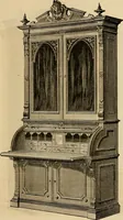 An illustration from Designs of writing desks, tables, bookcases, secretaries, etc., etc. (1873)
