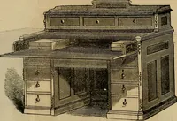 An illustration from Designs of writing desks, tables, bookcases, secretaries, etc., etc. (1873)