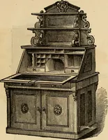 Picture 28 of 75 from Designs of writing desks, tables, bookcases, secretaries, etc., etc. (1873), leaf 22