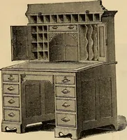 Picture 32 of 75 from Designs of writing desks, tables, bookcases, secretaries, etc., etc. (1873), leaf 24