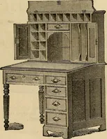 An illustration from Designs of writing desks, tables, bookcases, secretaries, etc., etc. (1873)