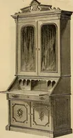 An illustration from Designs of writing desks, tables, bookcases, secretaries, etc., etc. (1873)