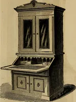 An illustration from Designs of writing desks, tables, bookcases, secretaries, etc., etc. (1873)