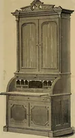An illustration from Designs of writing desks, tables, bookcases, secretaries, etc., etc. (1873)