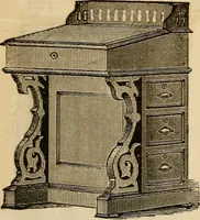 An illustration from Designs of writing desks, tables, bookcases, secretaries, etc., etc. (1873)