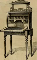 An illustration from Designs of writing desks, tables, bookcases, secretaries, etc., etc. (1873)