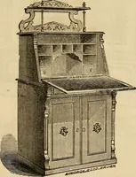 An illustration from Designs of writing desks, tables, bookcases, secretaries, etc., etc. (1873)
