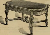 An illustration from Designs of writing desks, tables, bookcases, secretaries, etc., etc. (1873)
