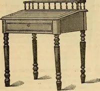 An illustration from Designs of writing desks, tables, bookcases, secretaries, etc., etc. (1873)