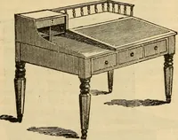 An illustration from Designs of writing desks, tables, bookcases, secretaries, etc., etc. (1873)