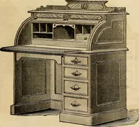 Picture 55 of 75 from Designs of writing desks, tables, bookcases, secretaries, etc., etc. (1873), leaf 40