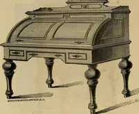 An illustration from Designs of writing desks, tables, bookcases, secretaries, etc., etc. (1873)