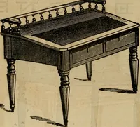 An illustration from Designs of writing desks, tables, bookcases, secretaries, etc., etc. (1873)