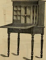 An illustration from Designs of writing desks, tables, bookcases, secretaries, etc., etc. (1873)