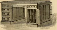 An illustration from Designs of writing desks, tables, bookcases, secretaries, etc., etc. (1873)