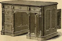 An illustration from Designs of writing desks, tables, bookcases, secretaries, etc., etc. (1873)
