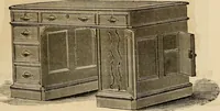 An illustration from Designs of writing desks, tables, bookcases, secretaries, etc., etc. (1873)