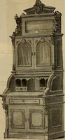 An illustration from Designs of writing desks, tables, bookcases, secretaries, etc., etc. (1873)