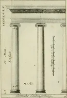 An illustration from Des Jacobi Barozzi von Vignola Grund Regeln über die fünff Säulen auffs neue zum fleissigsten ubersehen, mit unterschtedenen nöthingen Regeln vermehret und mit 50 rissern in Kupffer (1720)