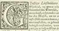 An illustration from Toonneel des menschelyken levens, of, De vernieuwde gulden winkel : waar in door poëtische, historische, morale, en schriftuurlijke leeringen, den mensche vertoont werd, hoedanig hy zijn leven, handel, en wandel, zediglijk, eerbaarlijk en vermakelijk zal overbrengen (1699)