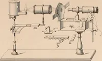 An illustration from Des microscopes et de leur usage : description d'appareils et de procédés nouveaux, suivie d'expériences microscopiques puisées dan les meilleurs ouvrages anciens et les notes de M. Le Baillif, et d'un mémoire sur les diatomées, etc. par M. De Brébisson (1839)