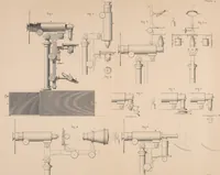 An illustration from Des microscopes et de leur usage : description d'appareils et de procédés nouveaux, suivie d'expériences microscopiques puisées dan les meilleurs ouvrages anciens et les notes de M. Le Baillif, et d'un mémoire sur les diatomées, etc. par M. De Brébisson (1839)