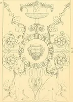 An illustration from Dessins d'ornements d'architecture de Joseph Beunat : reproduction de l'ouvrage, epoque du premier Empire (1900)