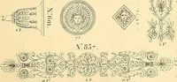 An illustration from Dessins d'ornements d'architecture de Joseph Beunat : reproduction de l'ouvrage, epoque du premier Empire (1900)