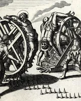 Picture 13 of 41 from De ss. martyrum cruciatibus liber : quo instrumenta & modi quibus ijdem martyres olim torquebantur, simul perspicuè descripta, & tabulis aeneis accuratissimè expressa sunt (1668), leaf 119