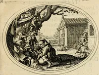 An illustration from Des wereldts proef-steen, ofte, De ydelheydt door de waerheyd beschuldight ende overtuyght van valscheydt (1643)