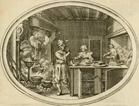 An illustration from Des wereldts proef-steen, ofte, De ydelheydt door de waerheyd beschuldight ende overtuyght van valscheydt (1643)