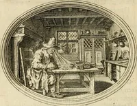 An illustration from Des wereldts proef-steen, ofte, De ydelheydt door de waerheyd beschuldight ende overtuyght van valscheydt (1643)