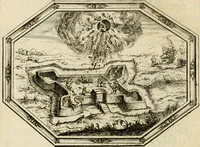 An illustration from Des wereldts proef-steen, ofte, De ydelheydt door de waerheyd beschuldight ende overtuyght van valscheydt (1643)