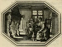 An illustration from Des wereldts proef-steen, ofte, De ydelheydt door de waerheyd beschuldight ende overtuyght van valscheydt (1643)