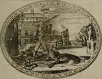 An illustration from Des wereldts proef-steen ofte De ydelheydt door de waerheyd beschuldight ende overtuyght van valscheydt (1643)