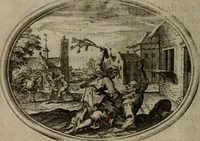 An illustration from Des wereldts proef-steen ofte De ydelheydt door de waerheyd beschuldight ende overtuyght van valscheydt (1643)