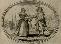 An illustration from Des wereldts proef-steen ofte De ydelheydt door de waerheyd beschuldight ende overtuyght van valscheydt (1643)