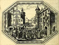 An illustration from Des wereldts proef-steen, ofte, De ydelheydt door de waerheyd beschuldight ende overtuyght van valscheydt (1643)