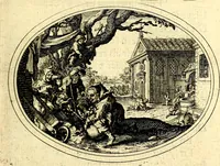 An illustration from Des wereldts proef-steen, ofte, De ydelheydt door de waerheyd beschuldight ende overtuyght van valscheydt (1643)