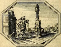 An illustration from Des wereldts proef-steen, ofte, De ydelheydt door de waerheyd beschuldight ende overtuyght van valscheydt (1643)