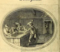 An illustration from Des wereldts proef-steen, ofte, De ydelheydt door de waerheyd beschuldight ende overtuyght van valscheydt (1643)