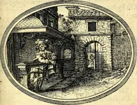 An illustration from Des wereldts proef-steen, ofte, De ydelheydt door de waerheyd beschuldight ende overtuyght van valscheydt (1643)