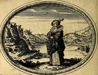 An illustration from Des wereldts proef-steen, ofte, De ydelheydt door de waerheyd beschuldight ende overtuyght van valscheydt (1643)