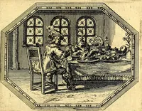 An illustration from Des wereldts proef-steen, ofte, De ydelheydt door de waerheyd beschuldight ende overtuyght van valscheydt (1643)