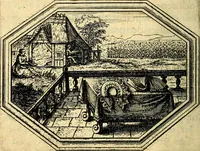An illustration from Des wereldts proef-steen, ofte, De ydelheydt door de waerheyd beschuldight ende overtuyght van valscheydt (1643)