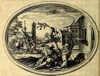 An illustration from Des wereldts proef-steen, ofte, De ydelheydt door de waerheyd beschuldight ende overtuyght van valscheydt (1643)