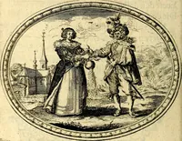 An illustration from Des wereldts proef-steen, ofte, De ydelheydt door de waerheyd beschuldight ende overtuyght van valscheydt (1643)