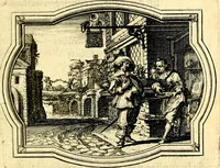 An illustration from Des wereldts proef-steen, ofte, De ydelheydt door de waerheyd beschuldight ende overtuyght van valscheydt (1643)
