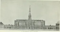 An illustration from Det danske slot, kongens, rigets, rettens, folkets : om projekterne til Kristiansborgs genopførelse (1905)
